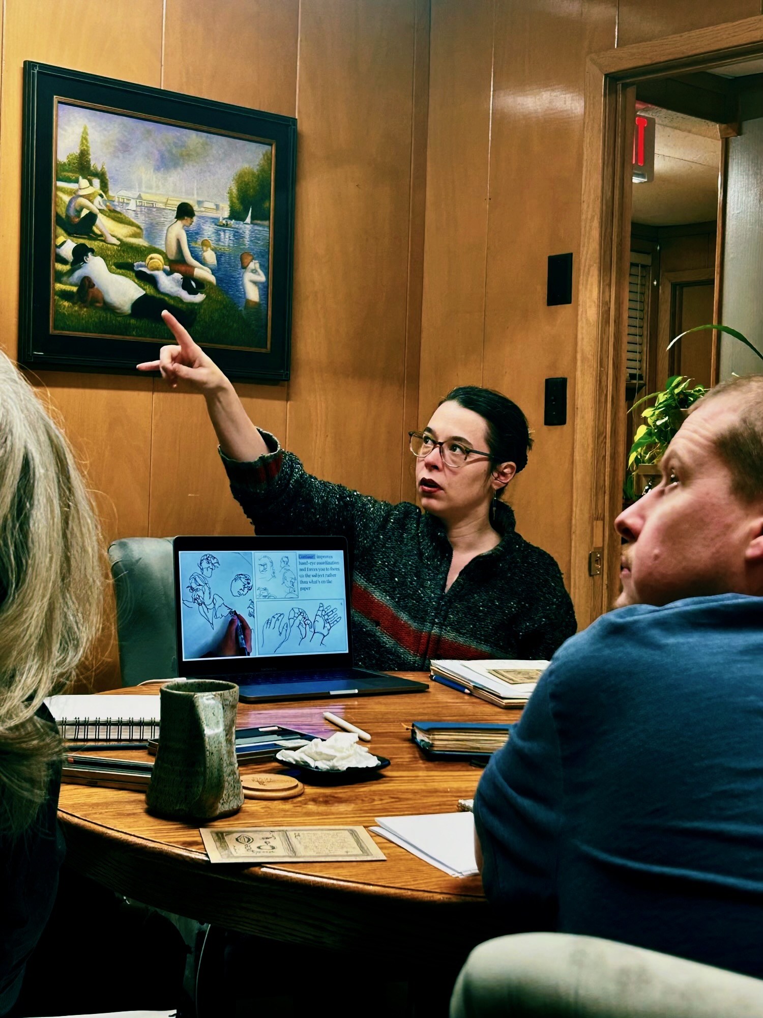 Art instructor teaching a community class